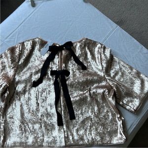 J. Crew bow back sequin top